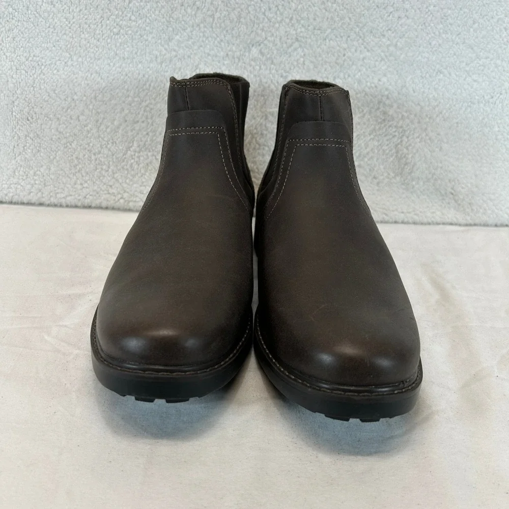 Nunn Bush‎ Mens Dark Brown Leather Chelsea Brogue Lug Sole Boots 11.5 NEW